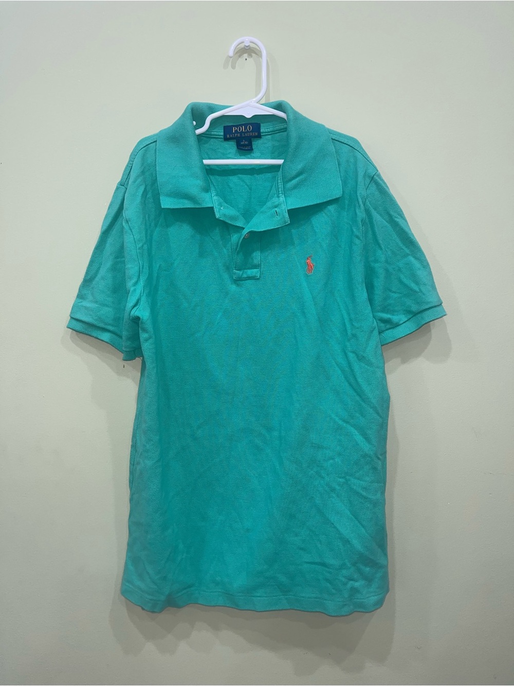 Polo Ralph Lauren Boys Size 14/16 Green Collared Short Sleeve Polo Shirt